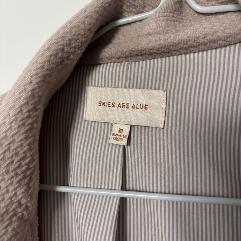 Skies Are Blue Beige Textured Business Casual Stylish Women's Blazer - Picture 2 of 5